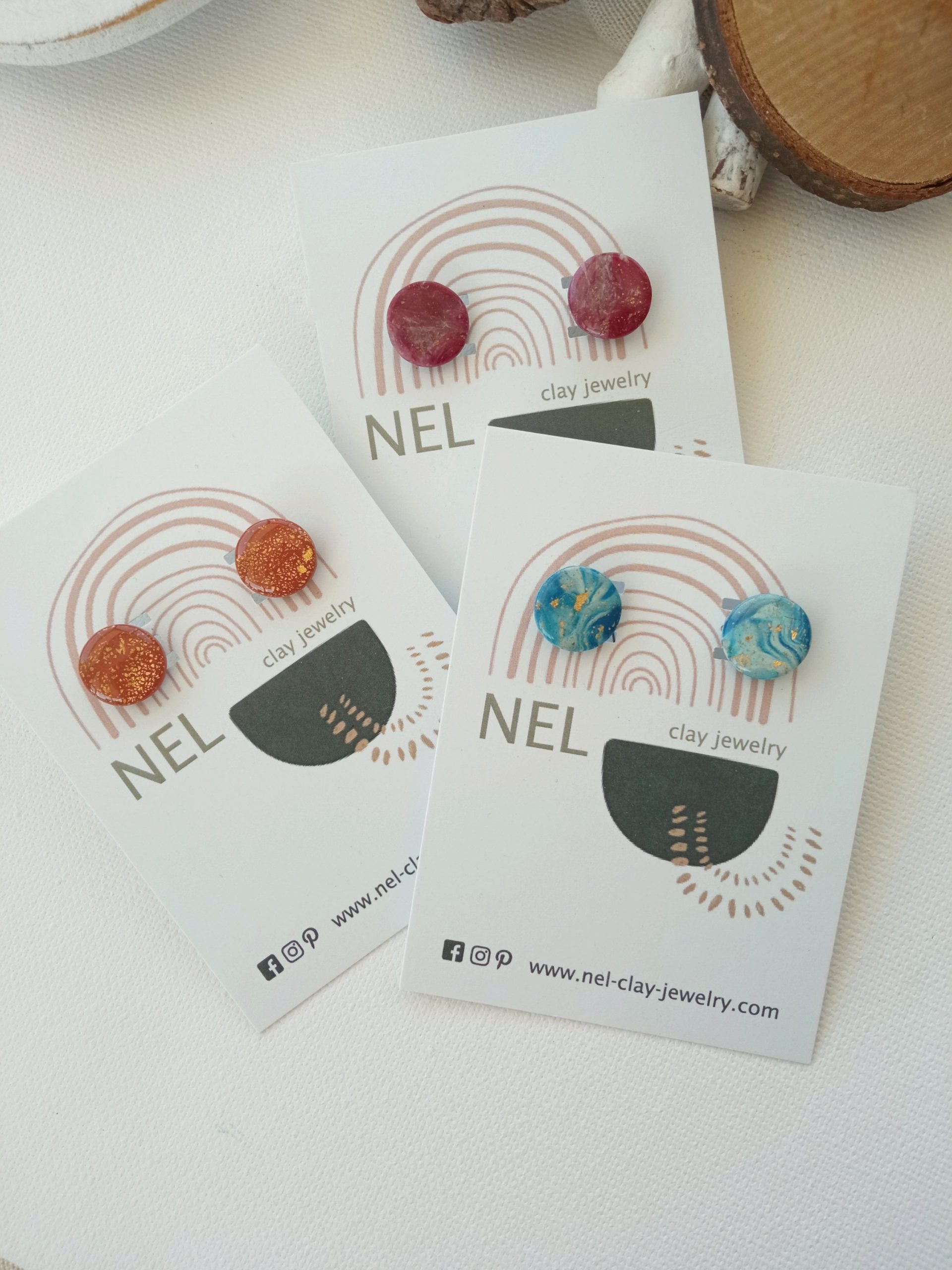 Nel Clay Jewelry - Circular stud earrings 1 Circular stud earrings