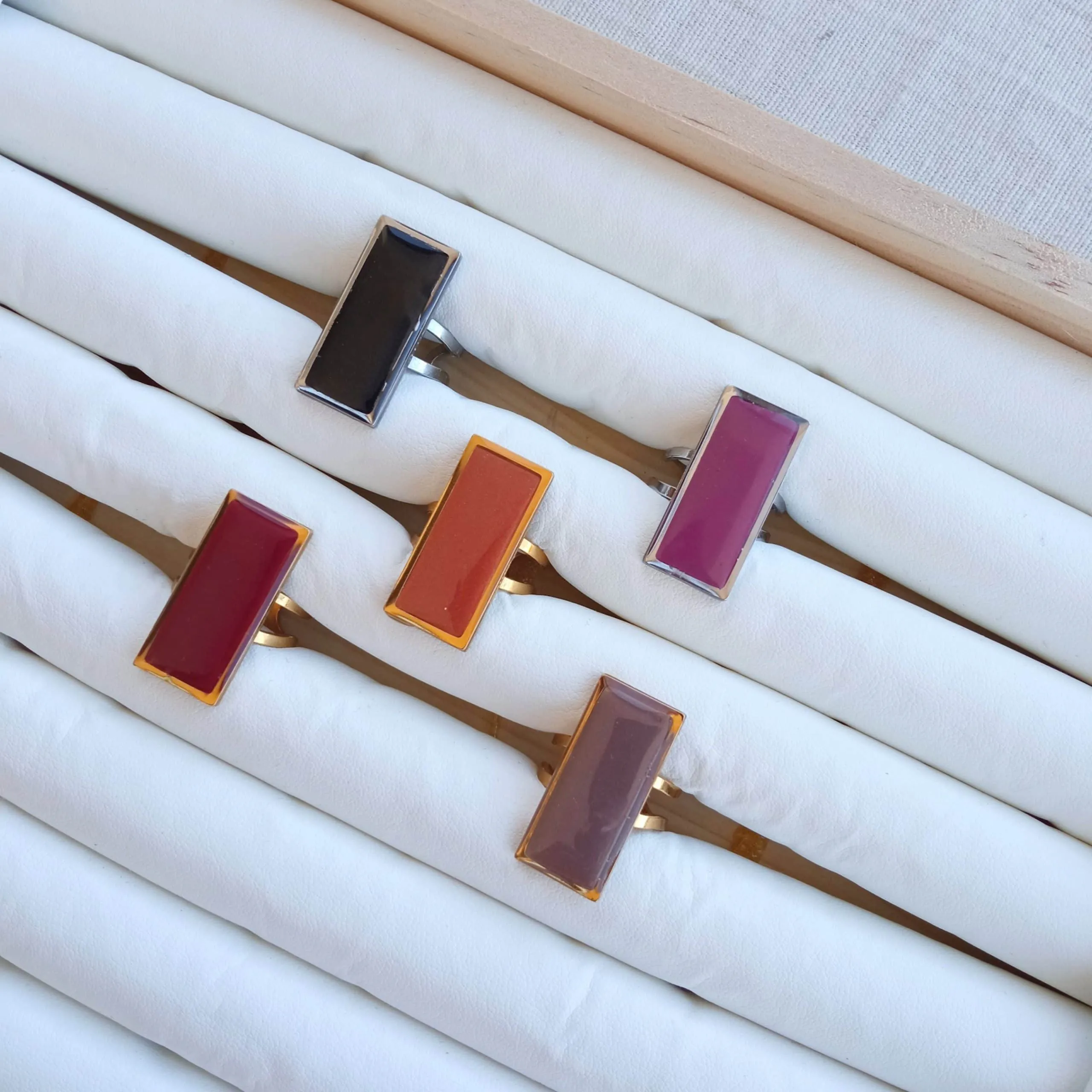 Nel Clay Jewelry - Rectangular rings 8 Rectangular rings - Image 8