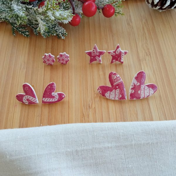 Christmas patterned studs