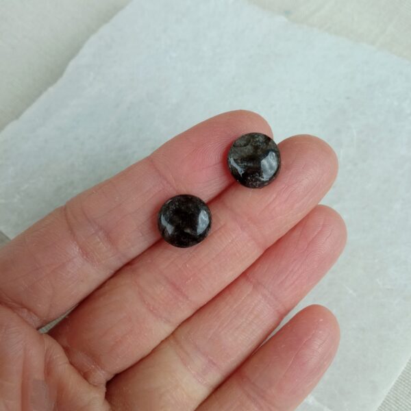 Marbled black and translucent studs