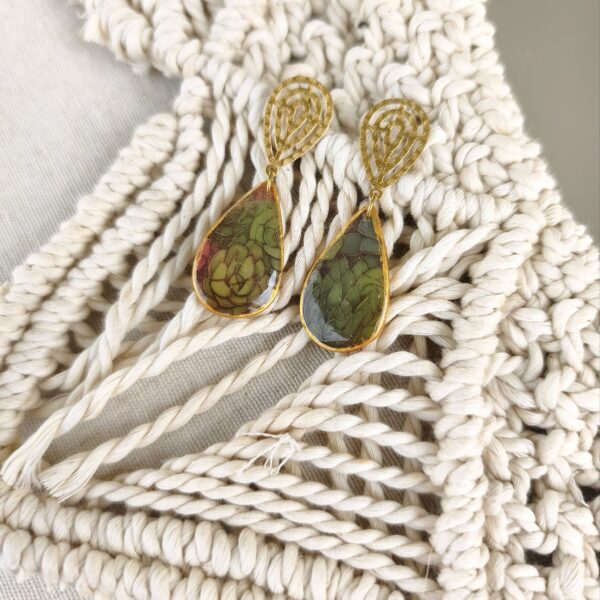 Floral teardrop dangles