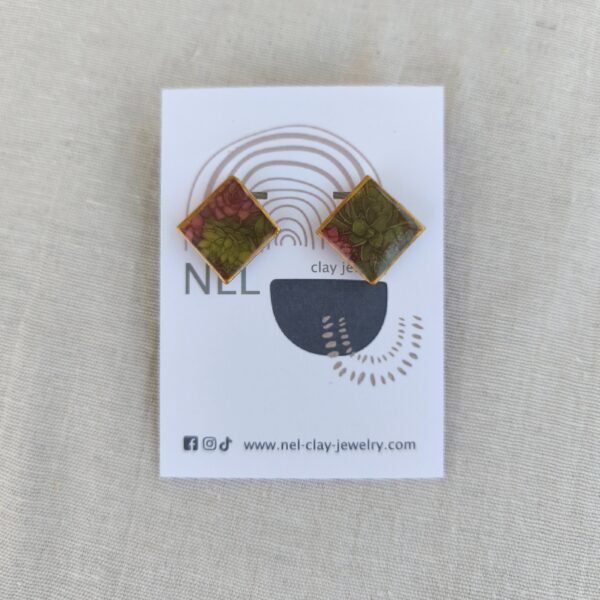 Floral rhombus studs