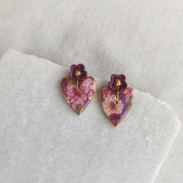 Floral hearts and flower earrings