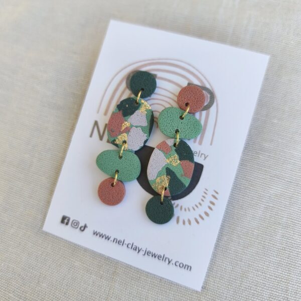 Green terrazzo mismatched dangles