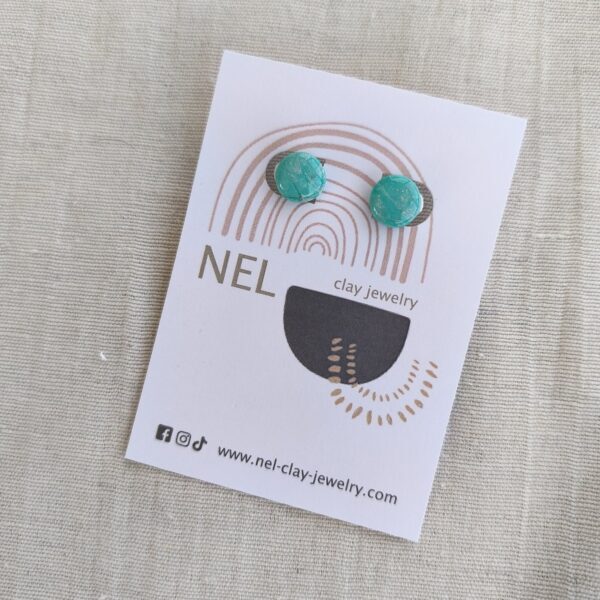 Marbled aquamarine small studs