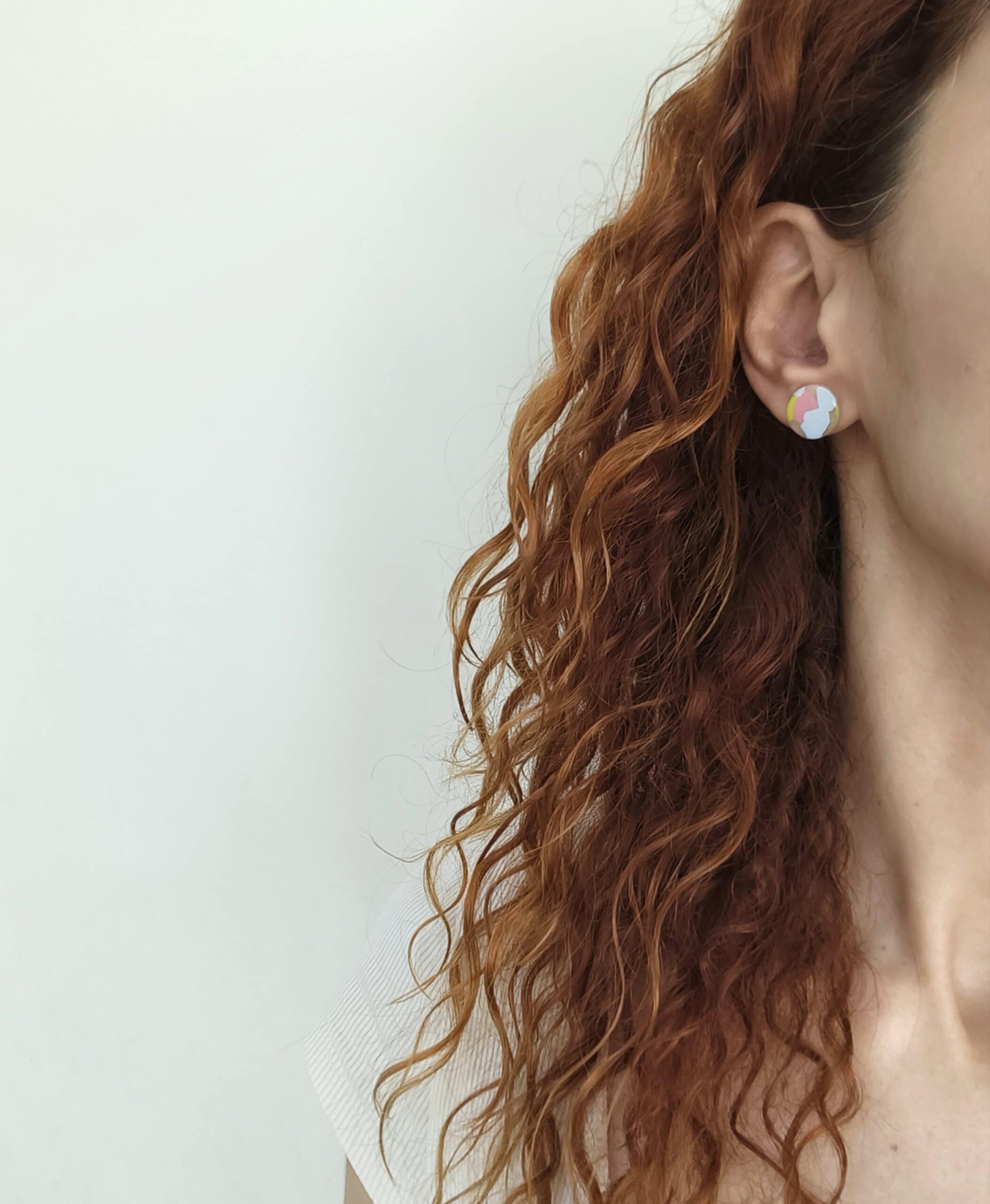 Nel Clay Jewelry - Funky terrazzo circular studs 5 Funky terrazzo circular studs - Image 5
