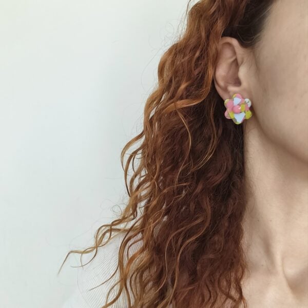 Nel Clay Jewelry - Homepage 2 Funky terrazzo flower studs