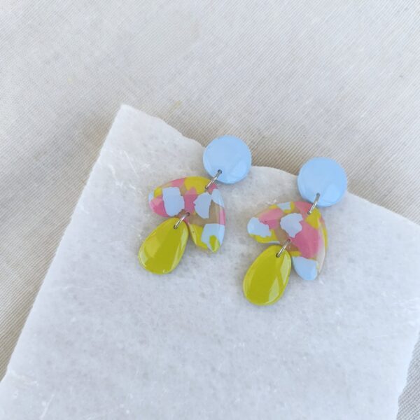 Funky terrazzo organic earrings