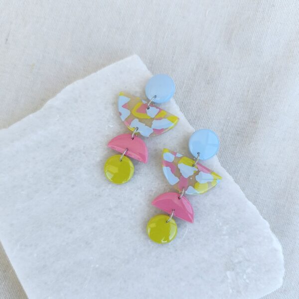 Funky terrazzo semi-circles earrings