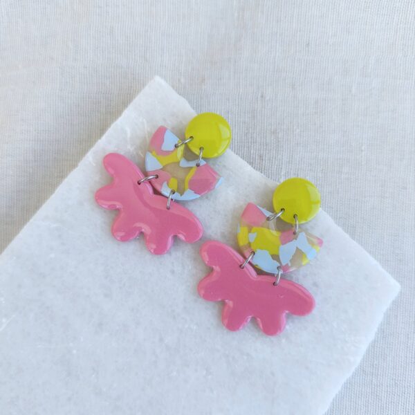 Funky terrazzo petal earrings