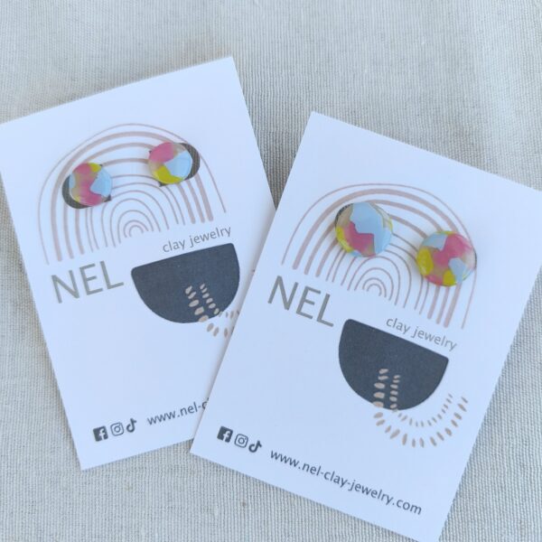 Nel Clay Jewelry - Homepage 1 Funky terrazzo circular studs