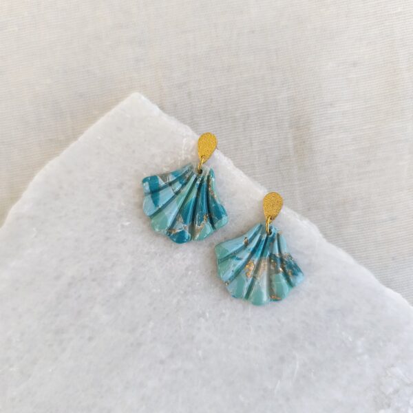 Nel Clay Jewelry - Homepage 10 Marbled turquoise shell earrings