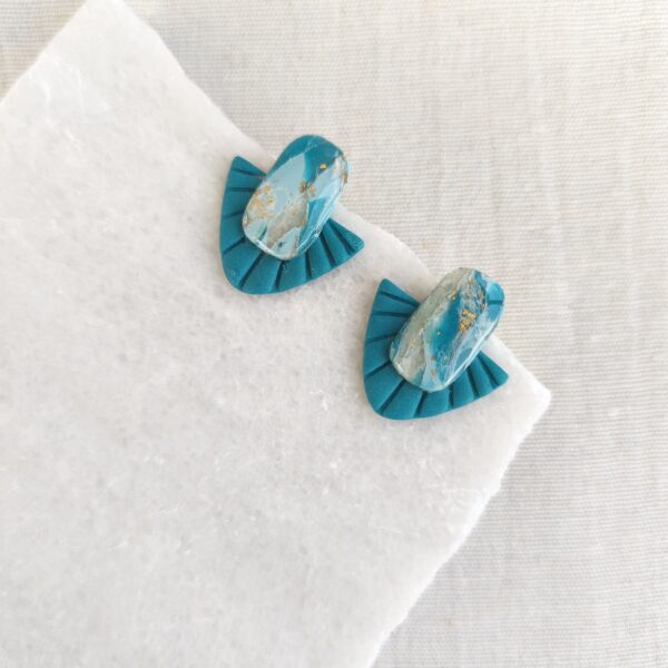 Nel Clay Jewelry - Homepage 13 Turquoise statement stud earrings