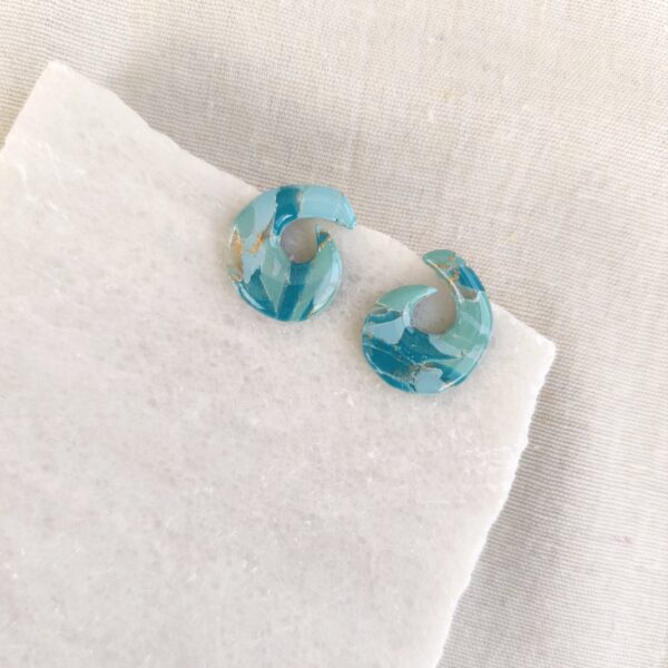 Nel Clay Jewelry - Homepage 12 Marbled turquoise stud earrings