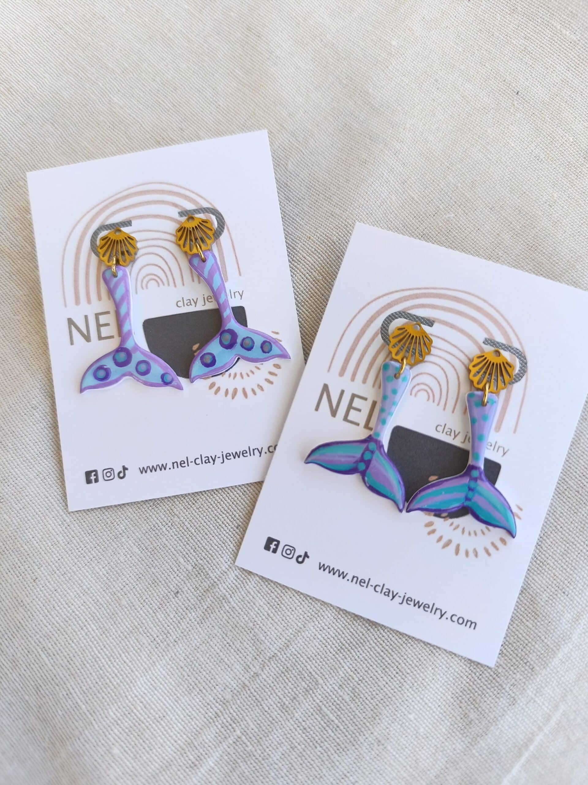 Nel Clay Jewelry - Mermaid earrings 1 Mermaid earrings