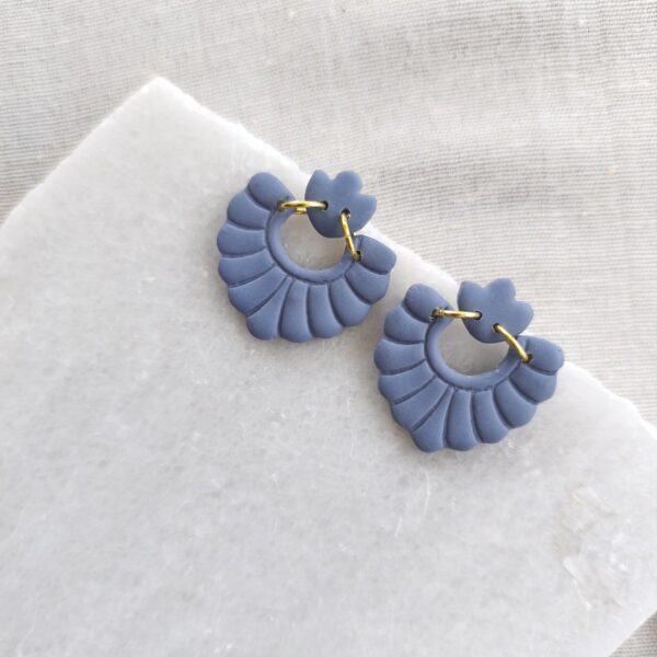 Nel Clay Jewelry - Homepage 4 Dusty blue statement studs