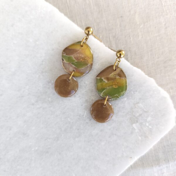 Nel Clay Jewelry - Homepage 7 Marbled earthy circles dangles