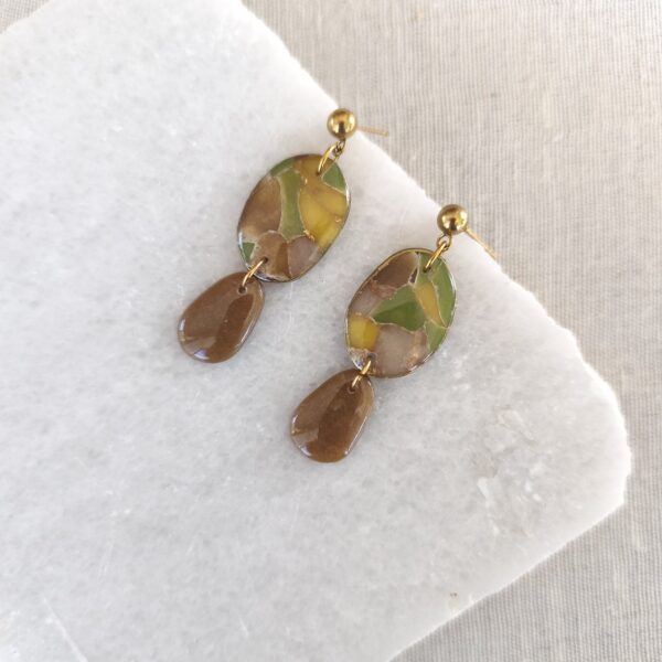 Nel Clay Jewelry - Homepage 6 Marbled earthy oval dangles