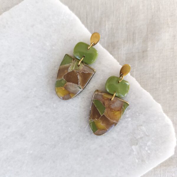 Nel Clay Jewelry - Homepage 3 Marbled earthy statement dangles
