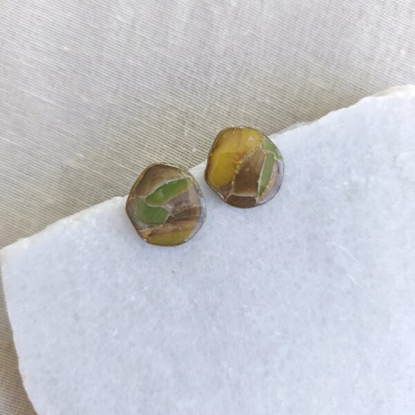 Nel Clay Jewelry - Homepage 8 Marbled earthy medium-sized studs