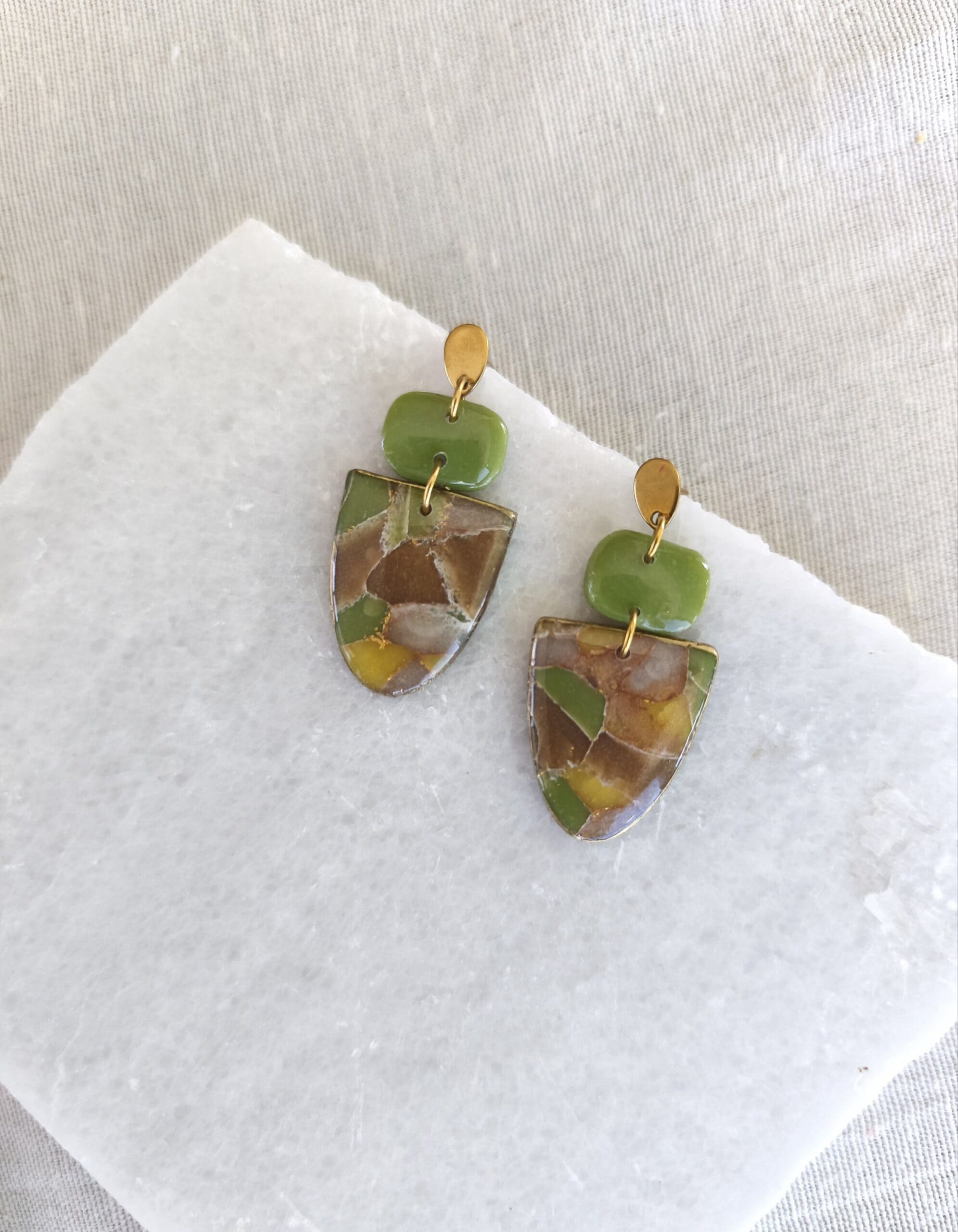 Nel Clay Jewelry - Marbled earthy statement dangles 3 Marbled earthy statement dangles - Image 3