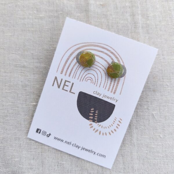 Nel Clay Jewelry - Homepage 3 Marbled earthy xs studs